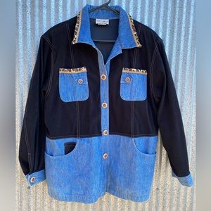 Vintage Cheetah Denim Button Up